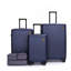 3 pièces, sac de rangement doublé, bagage trois pièces, valises à roulettes, valise de transport légère en ABS, bagage à coque rigide BLEU