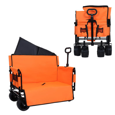 Chariot pliant convertible 3 en 1 avec banquette, chariot utilitaire pour le camping, la plage, les sports et le jardin