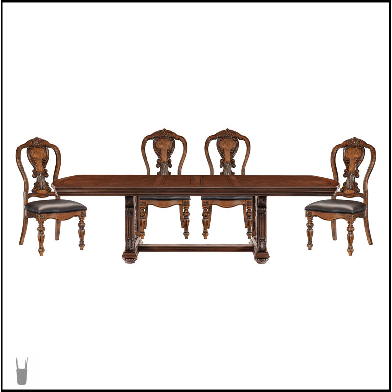 Ensemble repas 9 pièces avec rallonge, fauteuils et chaises d'appoint Lavish Style, 9 pièces : table, 8 chaises