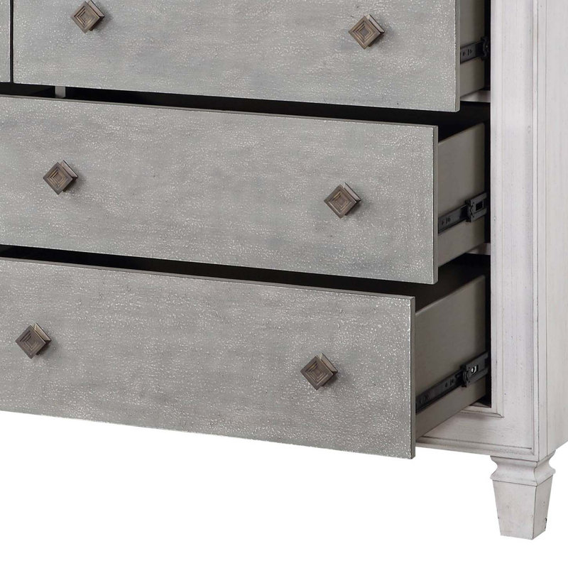 Commode 6 tiroirs avec poignée carrée