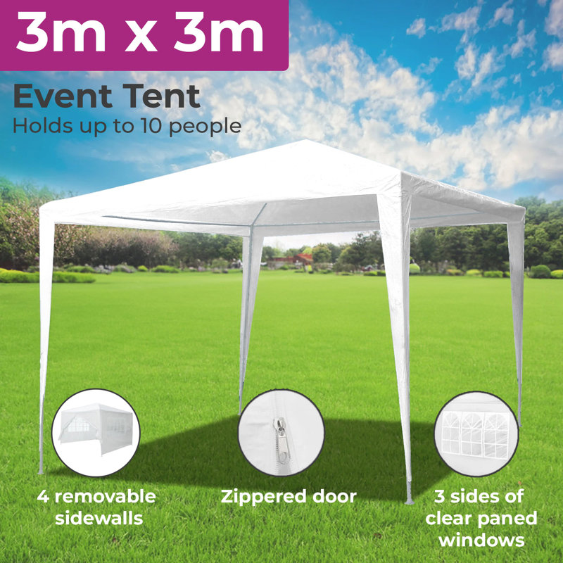 3X3M Event Gazebo Canopy Marquee Tent, Neo White