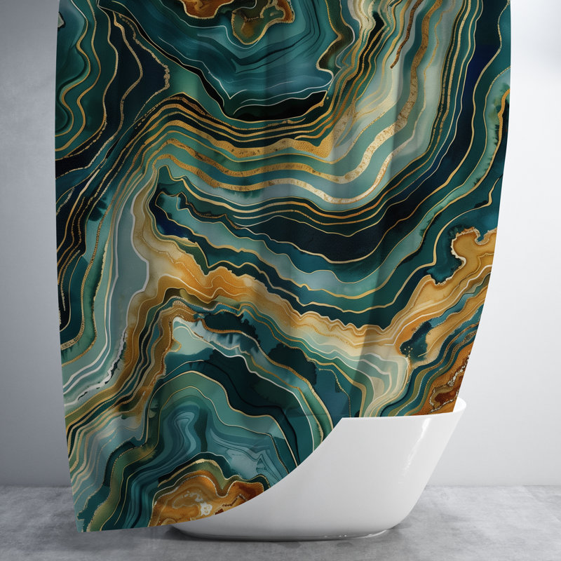 Dawnella Abstract Shower Curtain, 74" H x 71" W