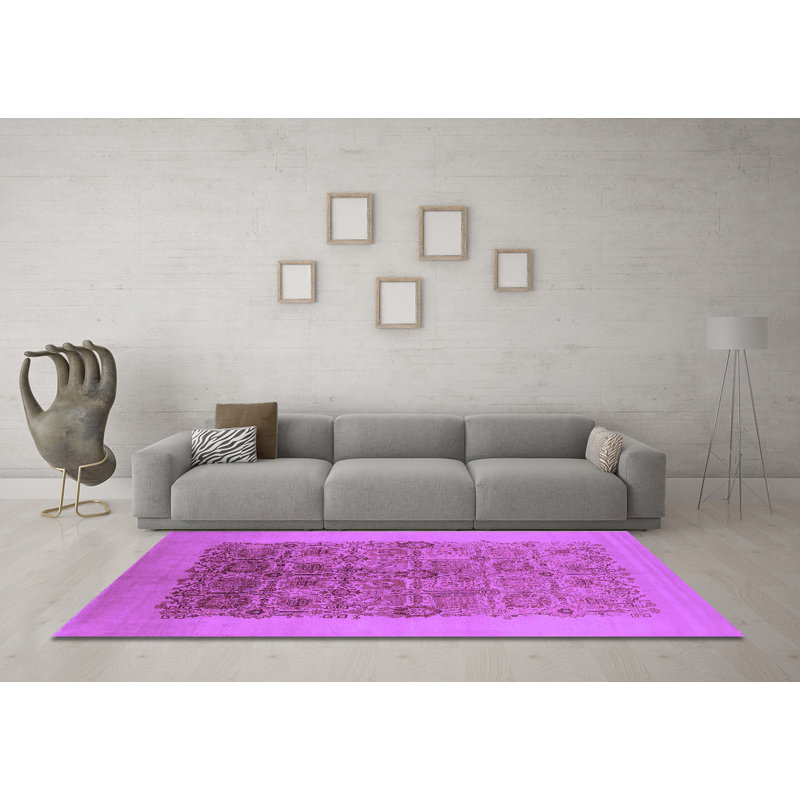 Washable Oriental Indoor Rug, Round 4'