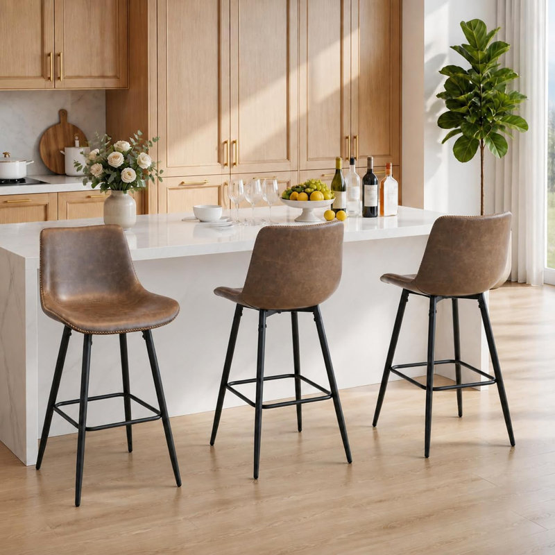 Ensemble de 3 tabourets de bar de 76 cm (30 po), pour comptoir de cuisine de 99 à 109 cm (39 à 43 po)., Grey brown