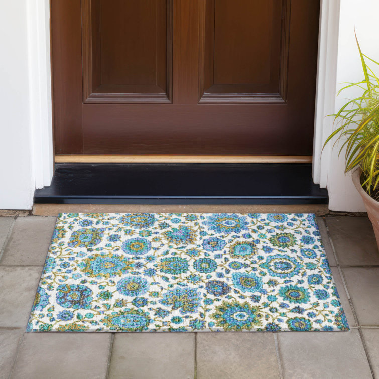 Machine Washable Indoor/Outdoor Husby ACN2187 Global Rug