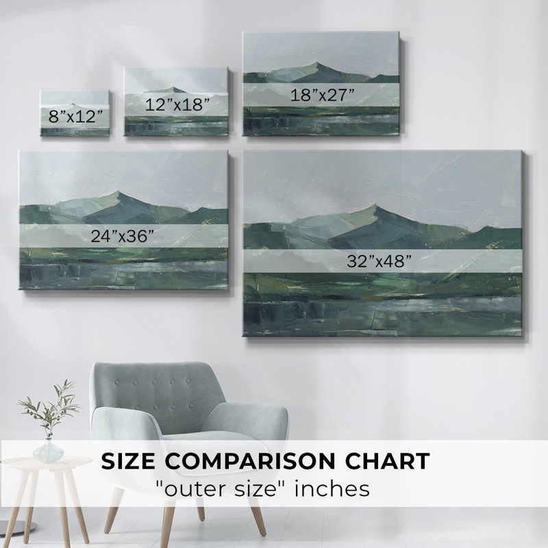 «Green Grey Mountains», toile tendue I-Gallery, H 12 po x l 18 po