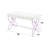 Bench With White Faux Leather - Purple Metal Base, Butterfly , Comfortable For Living Areas Backless Leather, Base Design, Space