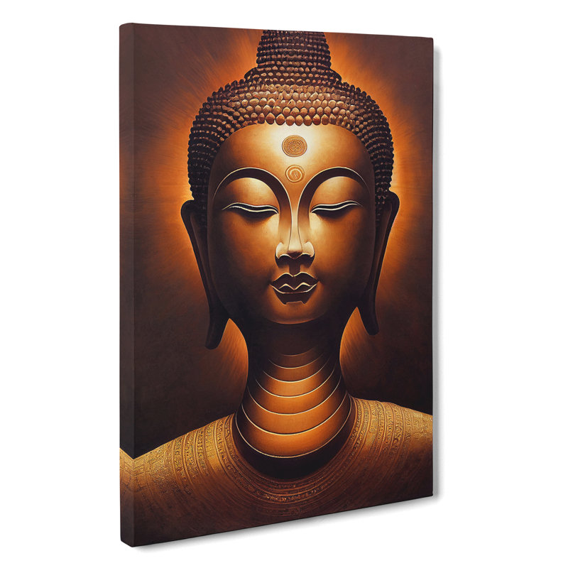 A Peaceful Buddha - Print, Wrapped Canvas, 50cm H x 35cm W x 3cm D, No Matte