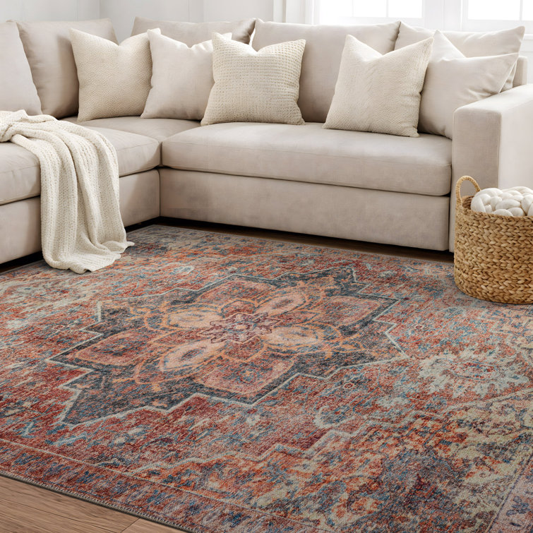 Savina Multicolor Traditional Rug – Washable Flatweave Construction With Non-Slip Backing