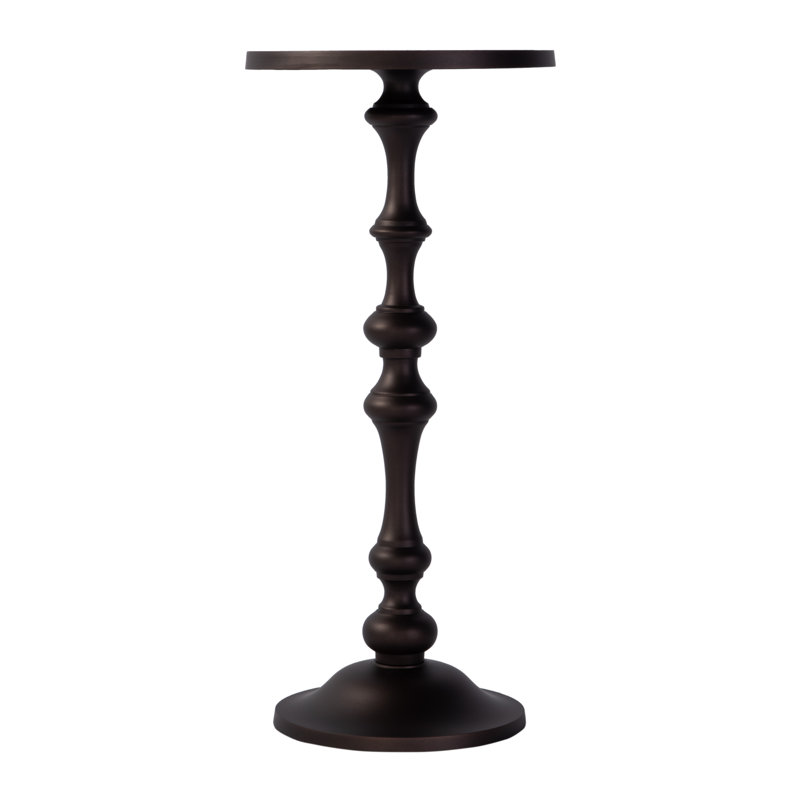 Table de bout ronde à piédestal en métal l 10 po Passeo, Bronze