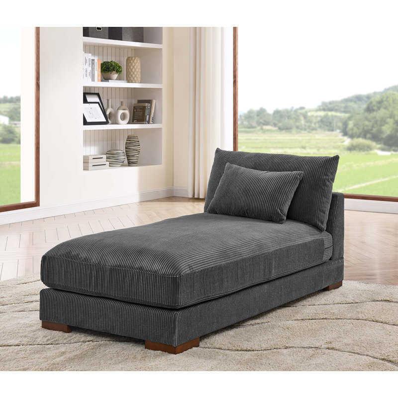 Chaise longue rembourrée Ayvion, Chaise longue gris foncé KD