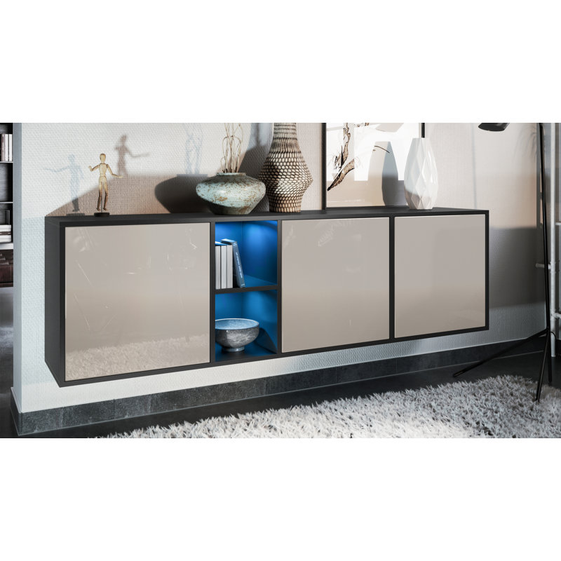 Argaki 182cm Sideboard, With LED, Sand Grey