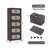 Retro Brown 20 Inch Wide Folding Storage Cabinet with 5 Tiers and Magnetic Doors, Perfect for Organized and Stylish Home Storage Solutions-1255881734-1256886459