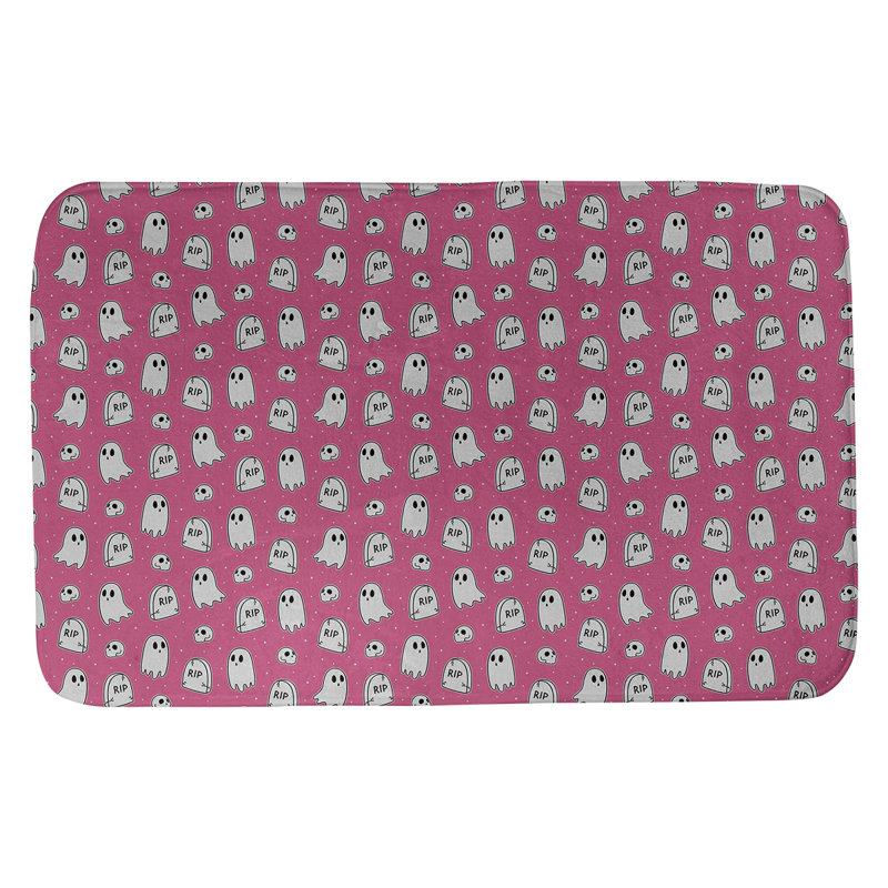 Tapis pour salle de bain ghost Avicia, l 21 po x L 34 po, Rose
