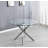 Tierra Sleek Metal and Glass Round Dining Table Set with 6 Faux Leather Upholstered Dining Chairs-1353149452