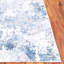 Tapis bleu / ivoire en polyester tissé à la machine Sumentra-489698344