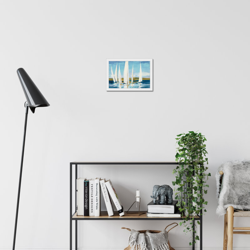 Horizon by Julia Purinton - Painting, 24cm H x 34cm W, White Framed Paper Print