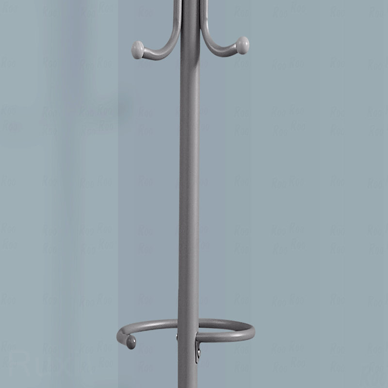 Portemanteau, portemanteau avec support de rangement, avec barre autoportante, 6 crochets, pour entrée, H 68 po, Gris