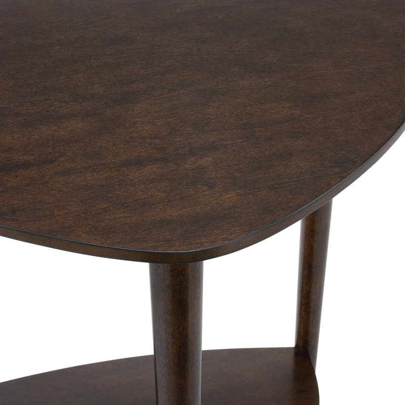Table de bout triangulaire en bois, Espresso