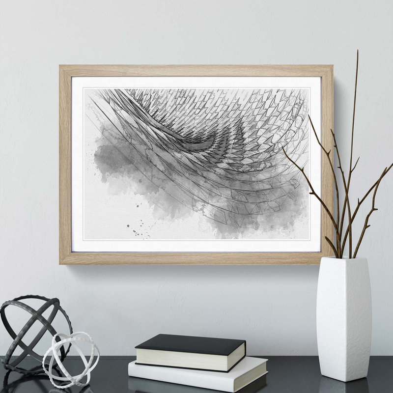 Architecture Sketch Vol.7 in Abstract - Picture Frame Graphic Art Print, Oak Framed, 27cm H x 36cm W x 2cm D