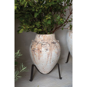 Jemekia Cement Urn Planter white Overall 21.75'' H X 14.5'' W X 14'' D Overall Product Weight 20.25 lb.