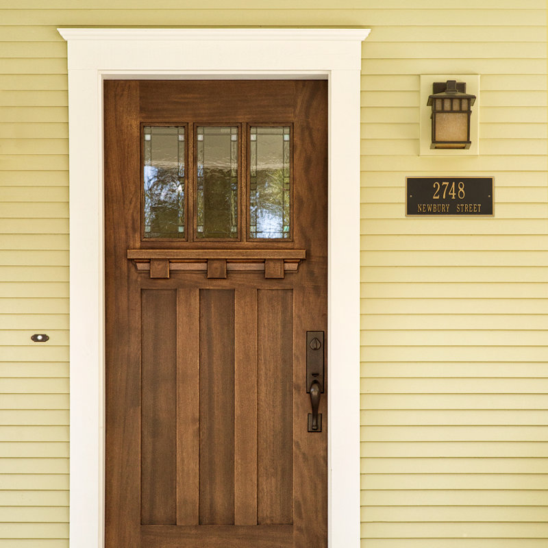 Hartford 2-Line Wall Address Plaque, Yes, Black and Gold