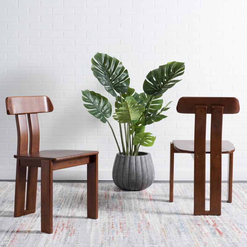Jahmal 18.3'' H Solid Wood Side Chair, Walnut