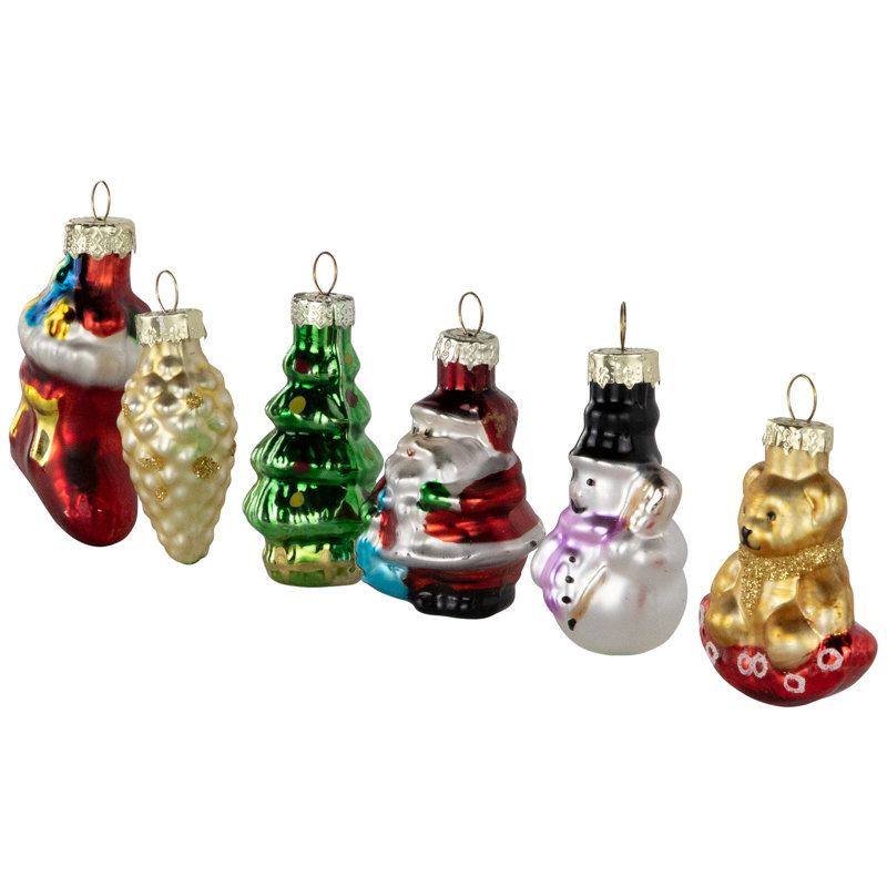 Ornements de Noël en verre des Fêtes - 2,25 po - ensemble de 6