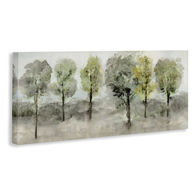 "Splashed Watercolor Trees", art mural sur toile par Val Rhodes bp-662_CN, H 10 po x l 24 po