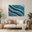 Art mural horizontal rayé en céramique bleu clair gris céruléen-767264702