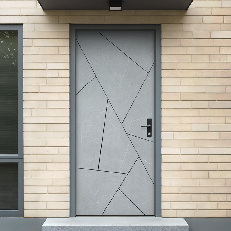 Porte d'entrée pré-suspendue en acier gris 36 po x 80 po, Gauche