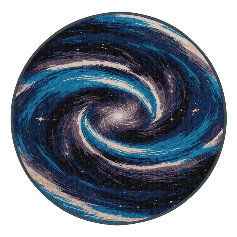 Tapis gris lavable à la machine, Rond 8 pi