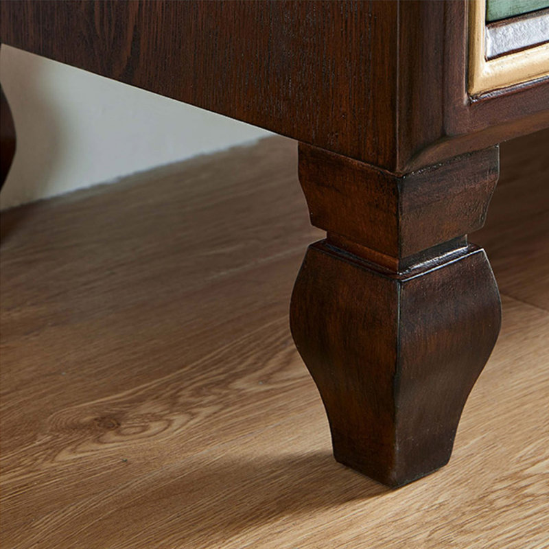 Green Solid + Manufactured Wood Accent Cabinet