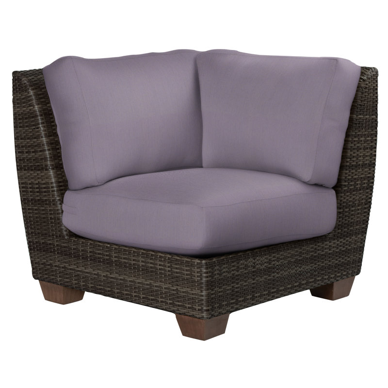 Saddleback Outdoor Corner Wedge Lounge Chair, Denver Scarlett Sunbrella®, Coffee