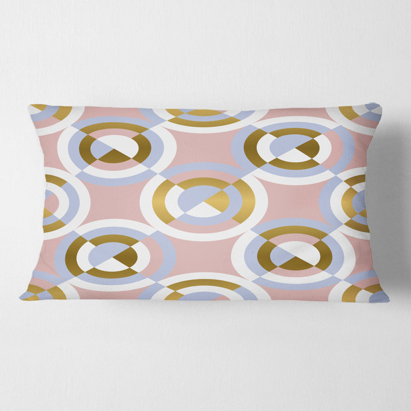 Motif circulaire de formes géométriques - Coussin Mid-Century