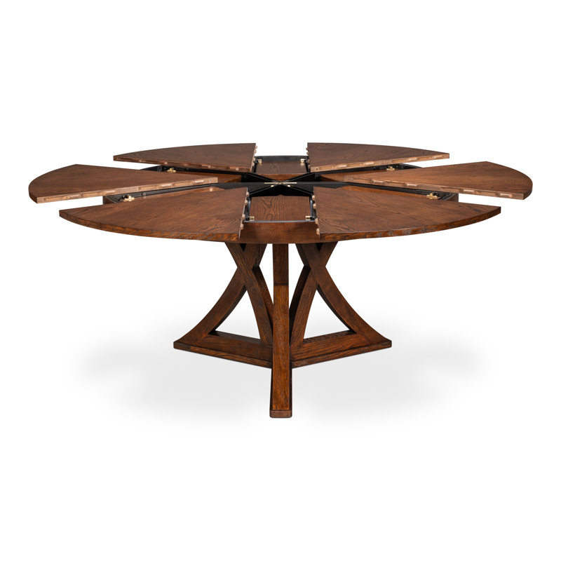 Casual Round Dining Table, 30"H x 55"L x 55"W, Dark Walnut