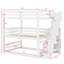 Lit superposé triple avec compartiments de rangement pour escalier-2098325201