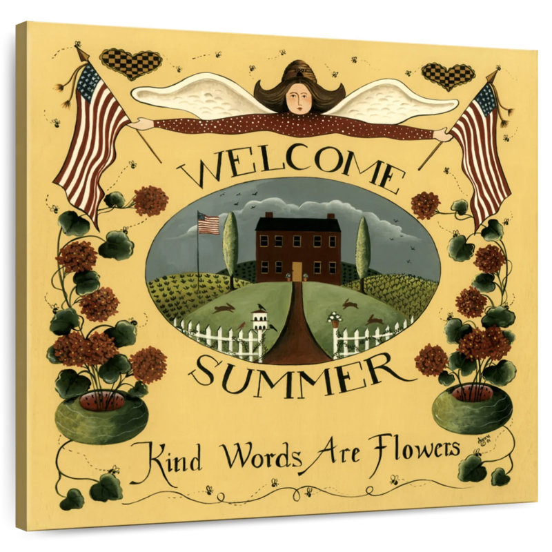 Summer - Kind Words Are Flowers, 30" H x 30" W