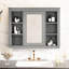 Armoire murale de salle de bain 35 po x 27,5 po avec miroir, gris, vaste étagère et solution de rangement moderne polyvalente de 35 po x 27,5 po-966863760