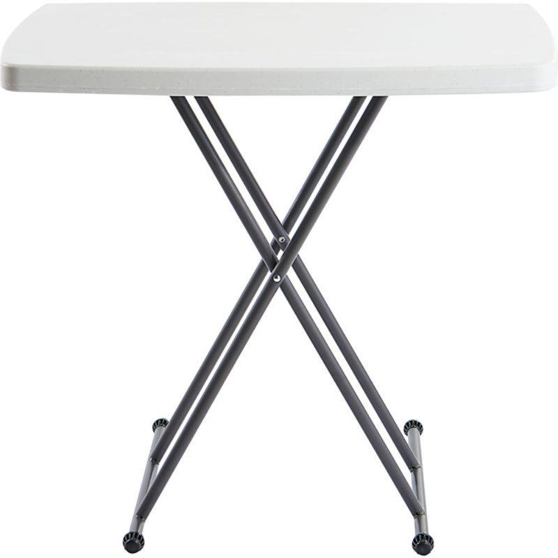 30" White and Gray Steel Rectangular Patio Table