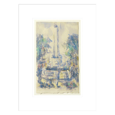 Fountain Place de la Mairie in Aix-en-Provence by Paul Cézanne -Framed Giclee Print
