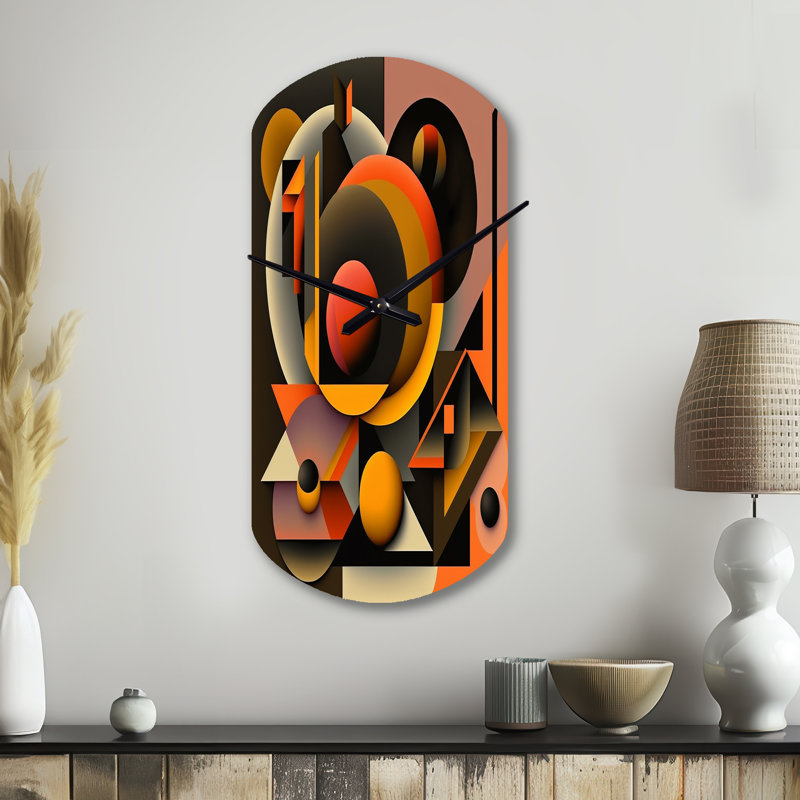 Horloge murale géométrique cylindrique multicolore Garside, Petit