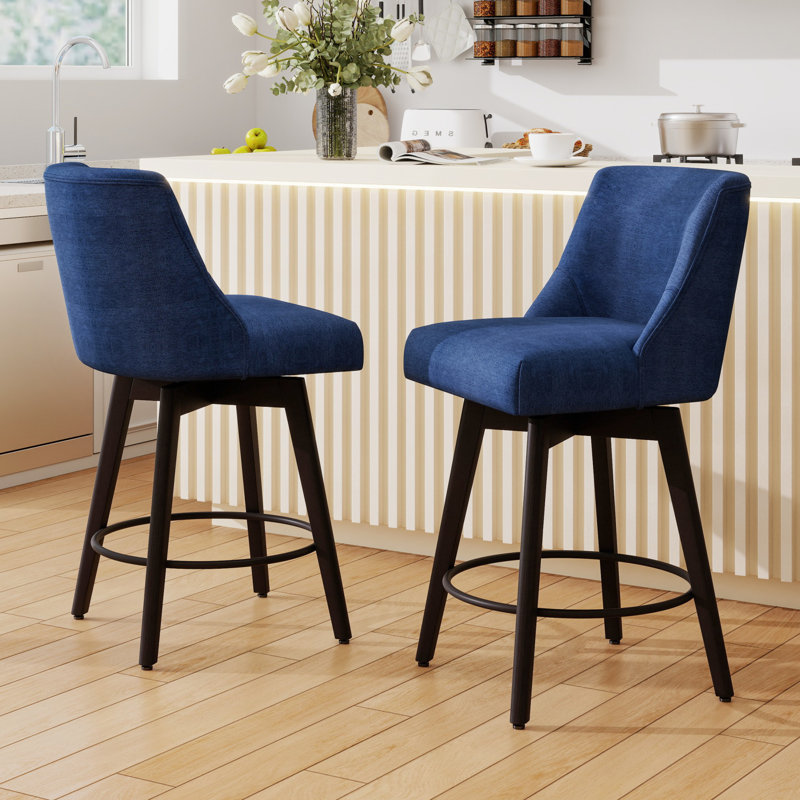 26'' Swivel Bar Counter Stool, Blue