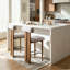 Ensemble de tabouret de bar intérieur en bois rembourré-76680397-76680387