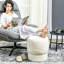 Rond moderne avec patins protecteurs et molleton blanc en molleton pour le salon de la chambre à coucher