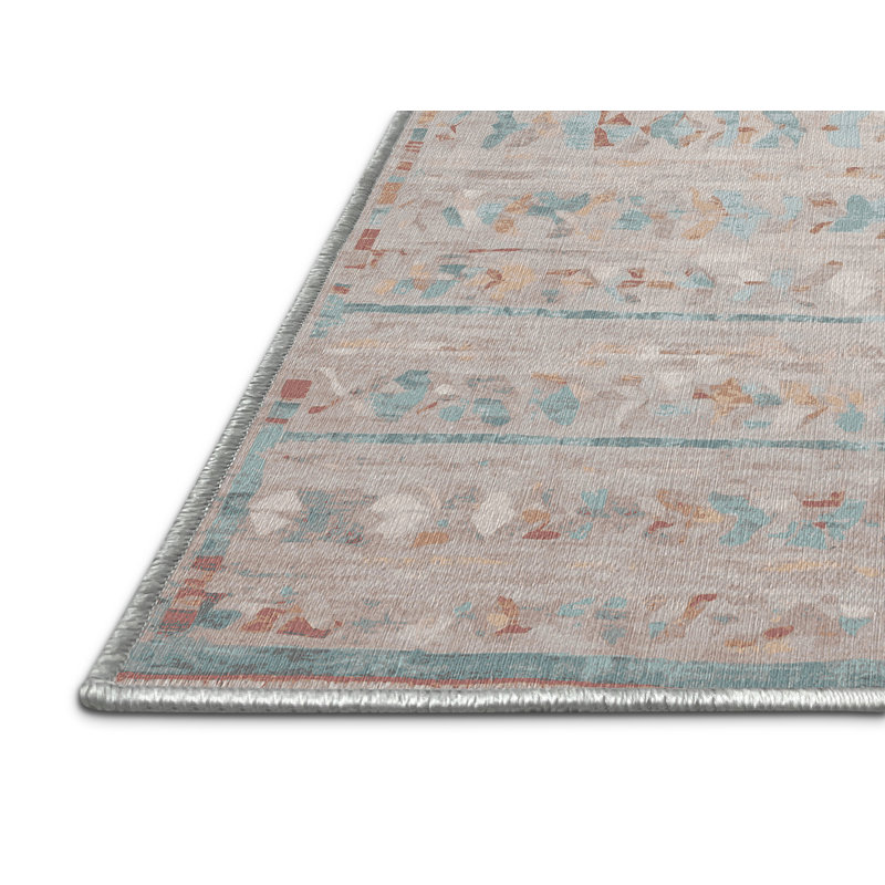 Machine Washable Beige Area Rug, Round 8'