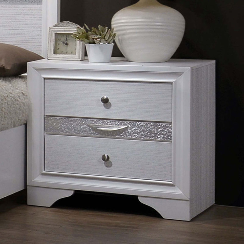 Table de chevet contemporaine 1Pc, Blanc