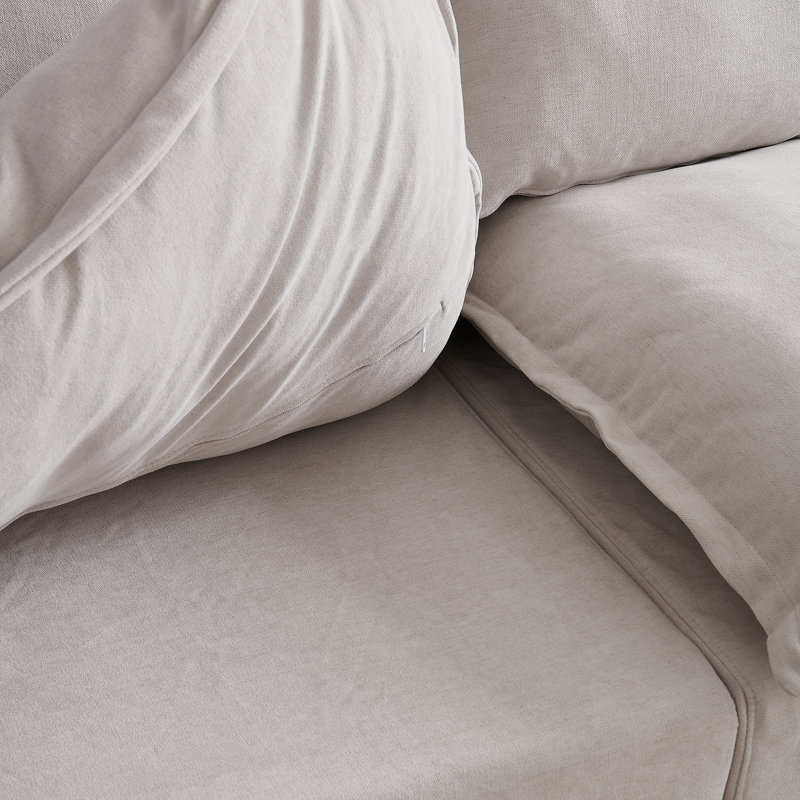 Canapé modulaire 115 po, Mélange de lin gris clair Mahamadou