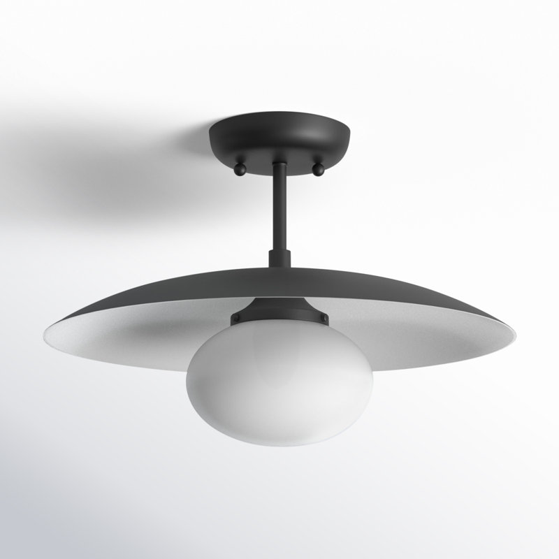 Del Semi Flush Mount, Black