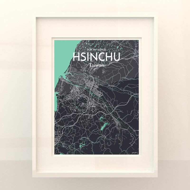 Hsinchu City Map In Dream - No Frame Print, 20cm H x 16cm W x 0.05cm D